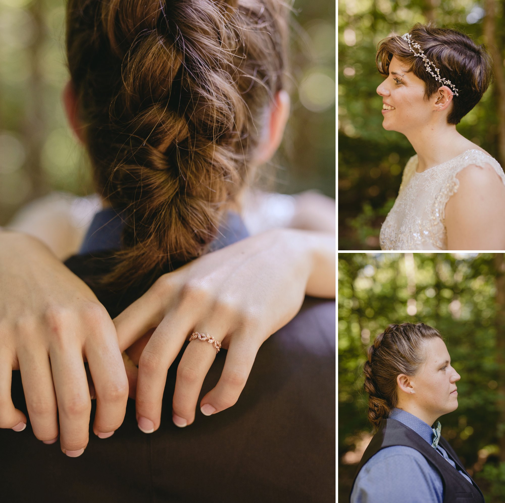 Richmond Va same-sex wedding in pocahontas state park with a simple ceremony. Close-ups.