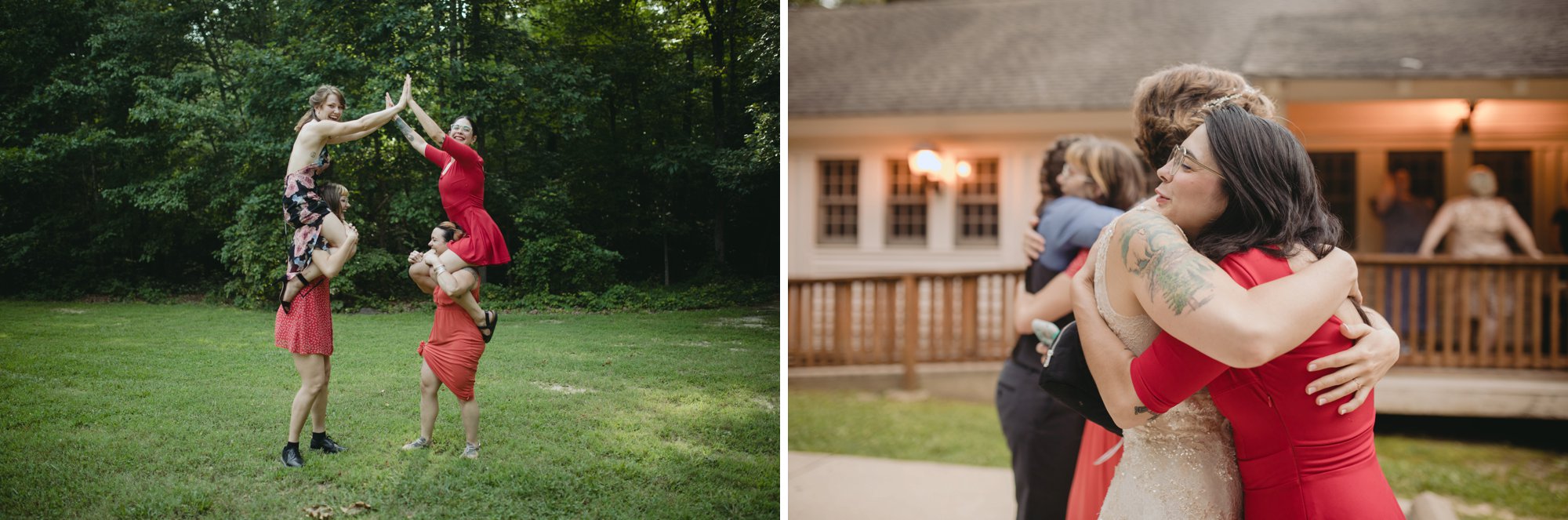 Richmond Va same-sex wedding in pocahontas state park with a simple ceremony. Fun with friends.