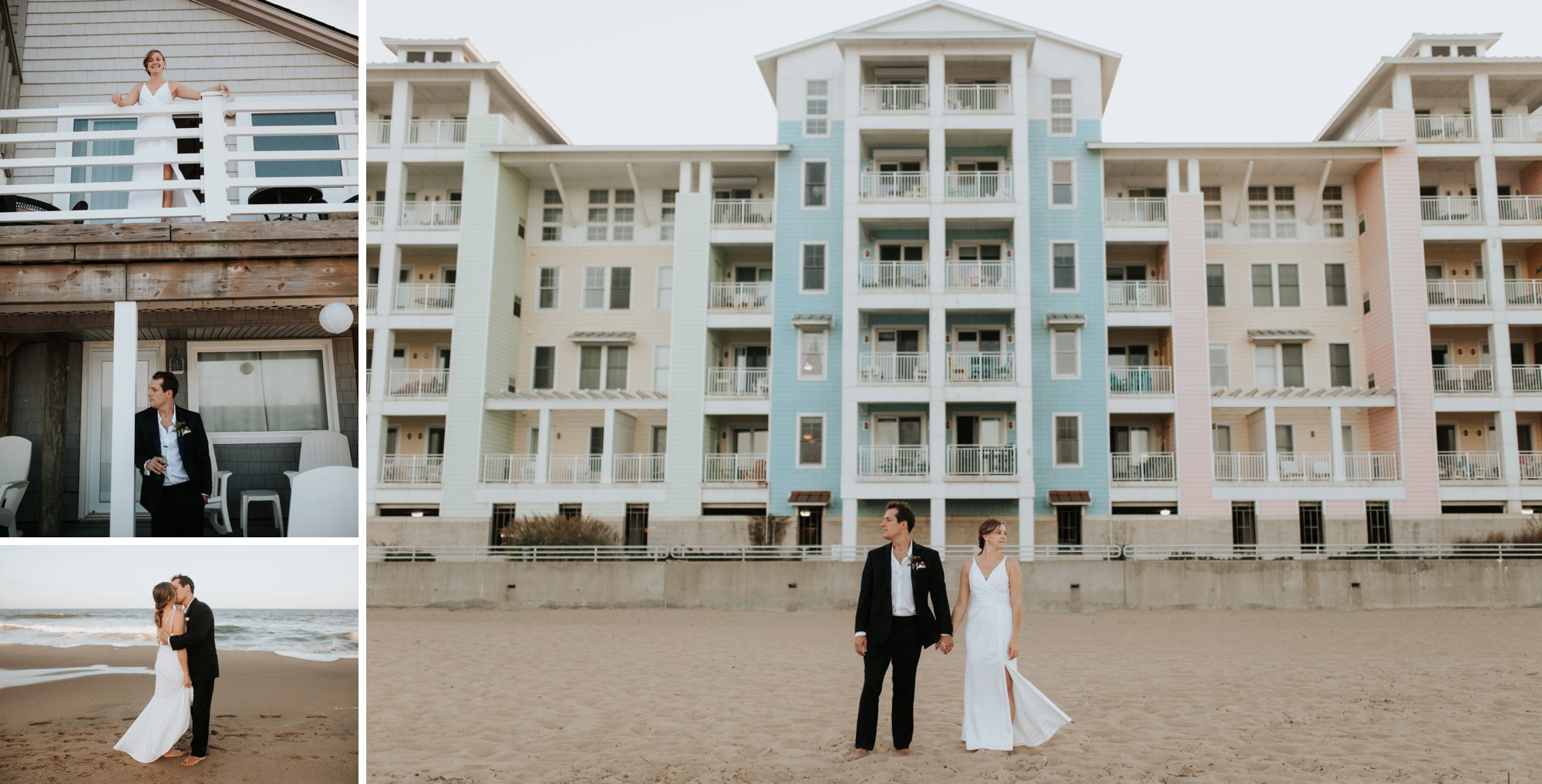 Low key backyard beach wedding in Sandbridge, VA beach portraits