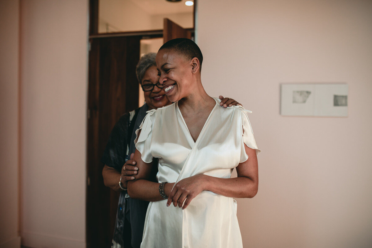 Black mother and daughter before wedding at Quirk Hotel RVA Carly Romeo &amp; Co