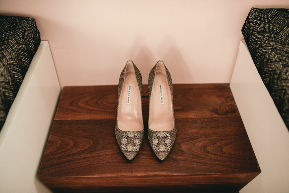 Wedding shoes at Quirk Hotel Richmond Wedding Photography Carly Romeo