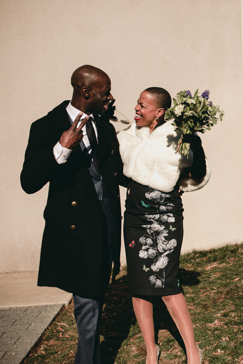  Black Newlyweds celebrate outside the Virginia Museum of Fine Arts in RVA, photo by Carly Romeo 
