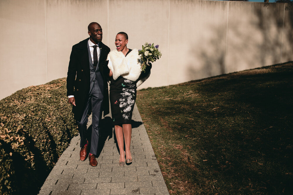  Happy newlywed couple outside VMFA in Richmond, Va, by Carly Romeo 