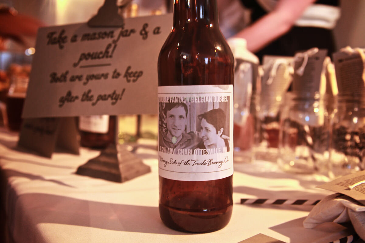Custom beer label with couple’s picture Richmond Virginia Carly Romeo &amp; Co.