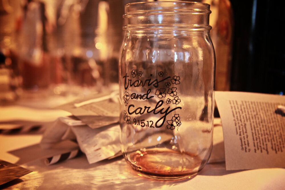 Custom mason jar for couple’s Wedding RVA Carly Romeo + CO.