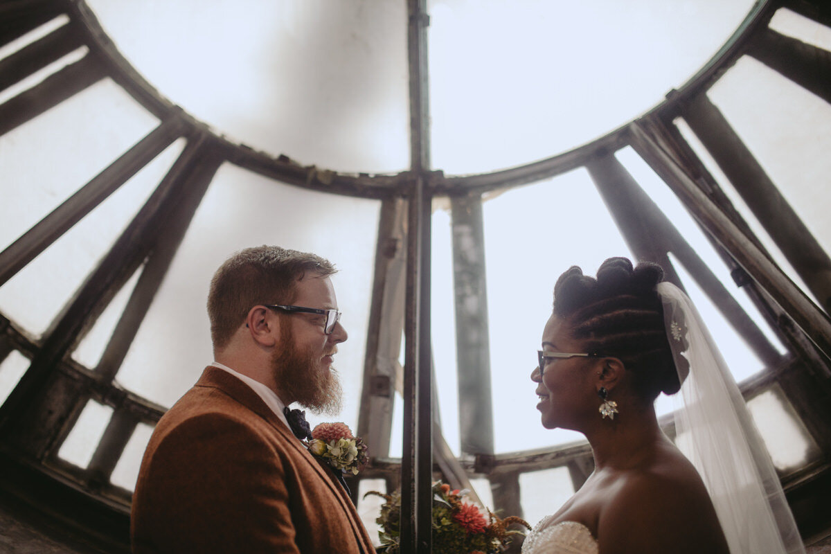 Couple portrait at The Bromo Seltzer Arts Tower in Baltimore MD Carly Romeo + Co.