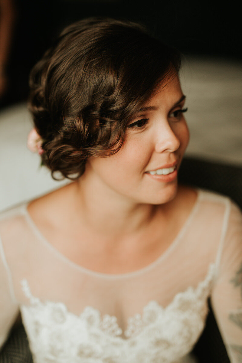 Bride smiling before ceremony in Richmond VA Carly Romeo &amp; Co.