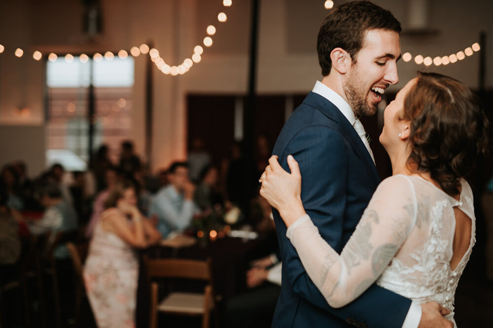 Newly wed couple's first dance at Studio Two Three Scotts Addition Richmond Carly Romeo photography