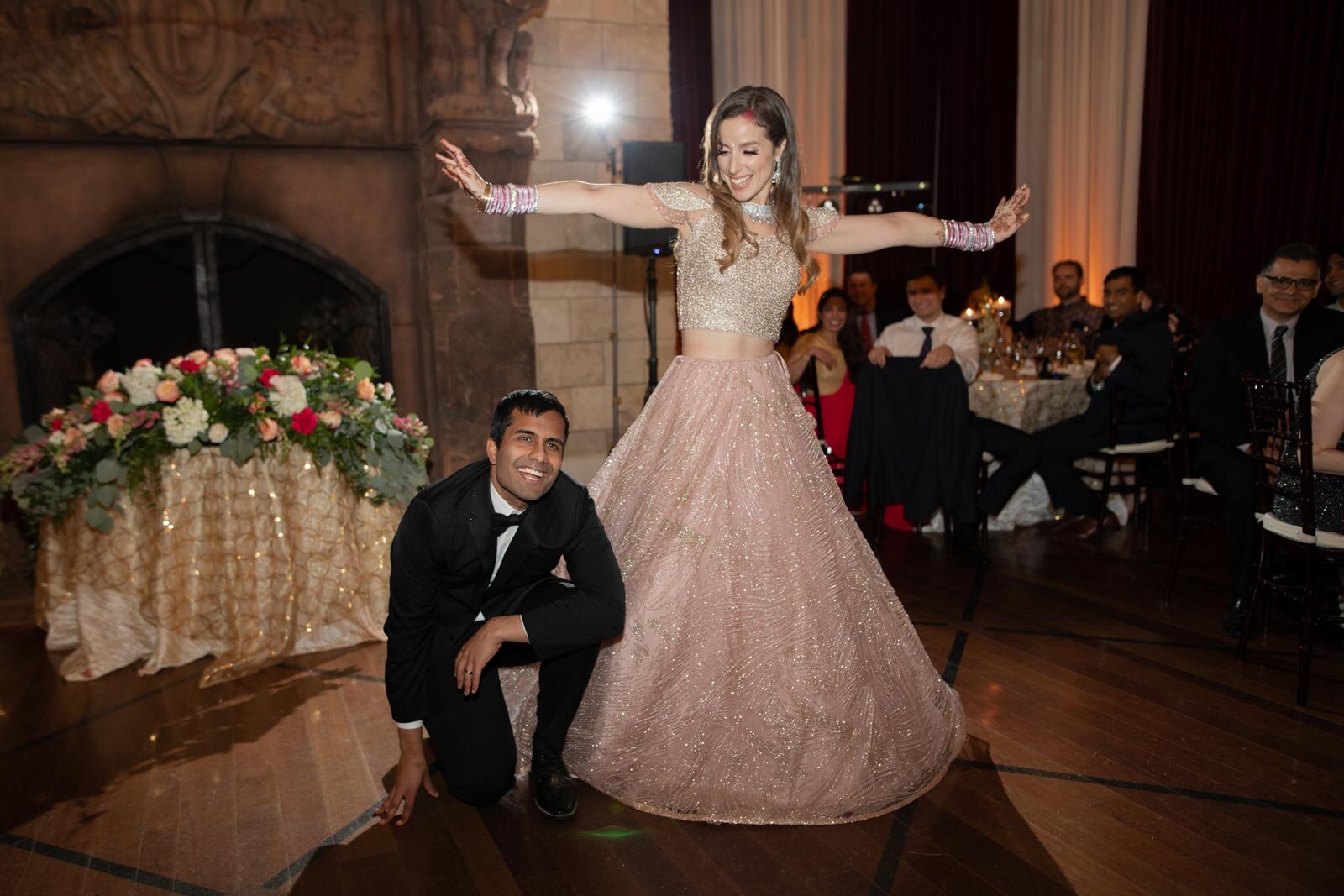 Bride and groom creatively dance at Dover Hall Richmond VA Carly Romeo + Co.