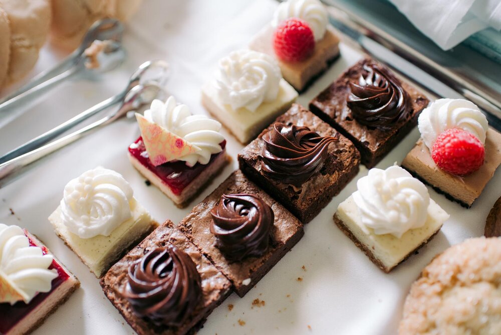 Small chocolate + vanilla square cakes at Pittsburgh Opera PA Carly Romeo &amp; Co.