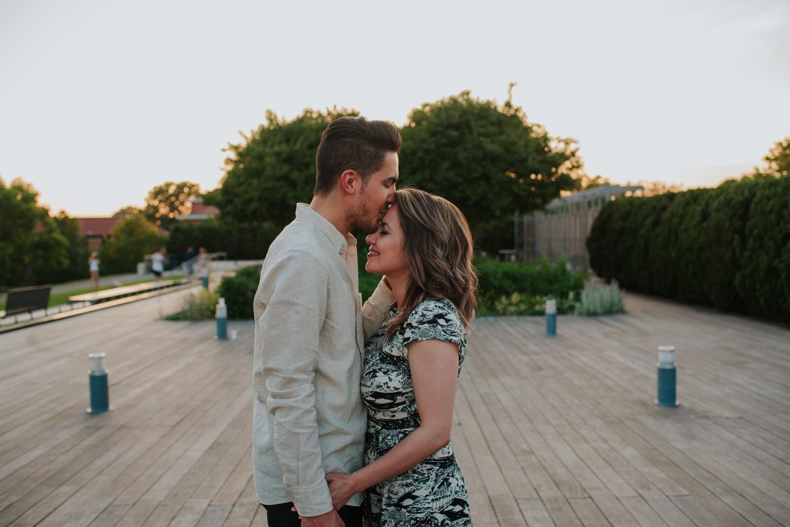 Latino man kissing fiancé's forehead in Richmond Virginia Carly Romeo wedding photography (Copy)