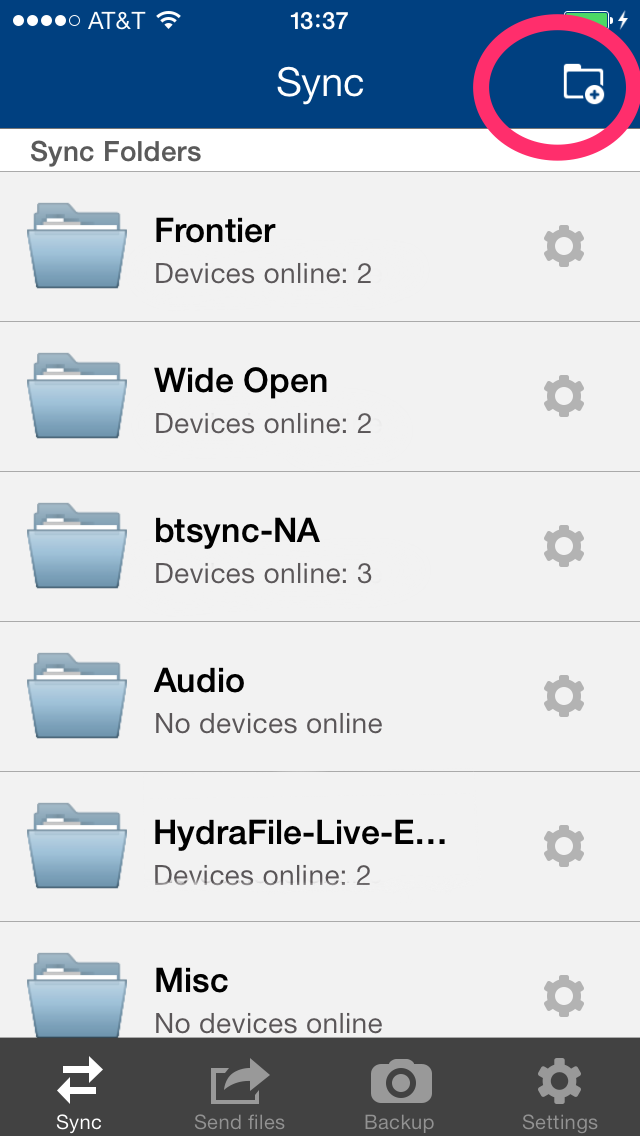 Step 1: Add a sync folder