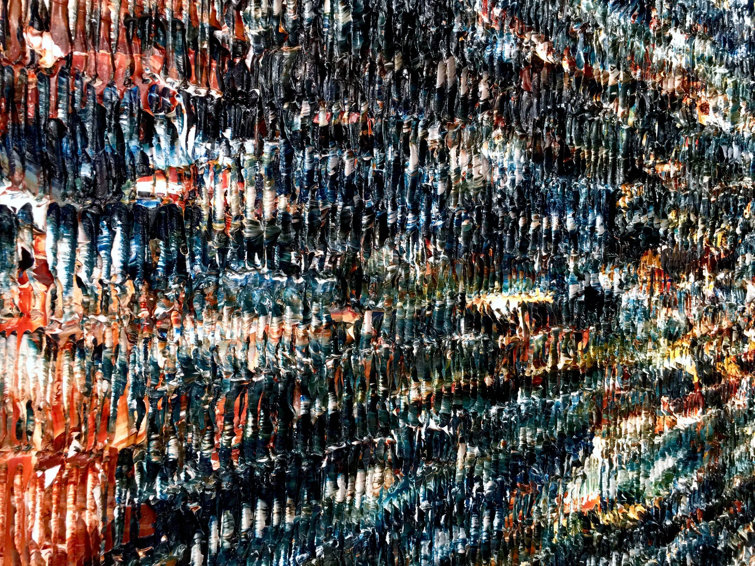 Burning Down The House – Sculptural oil painting by Louis-Bernard St-Jean (left-side view)