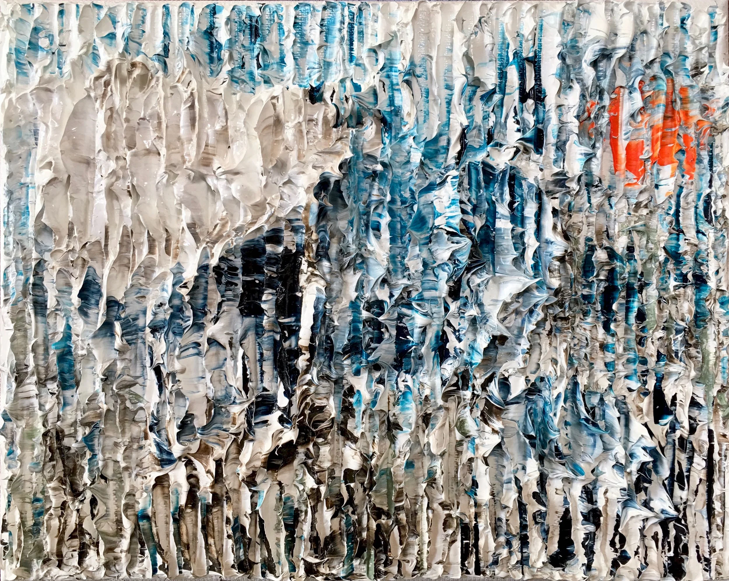 Dawn Beach - sculptural oil painting by Louis-Bernard St-Jean