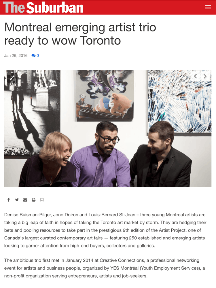 Montreal emerging artist trio ready to wow Toronto (Part 1 of 3)