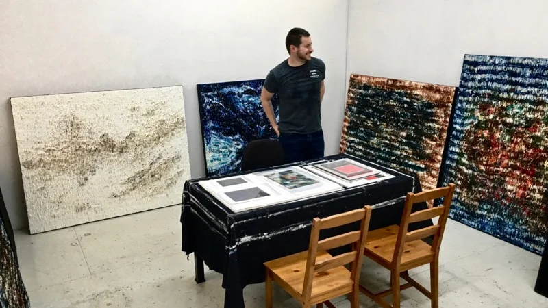 One very happy artist in his new studio space