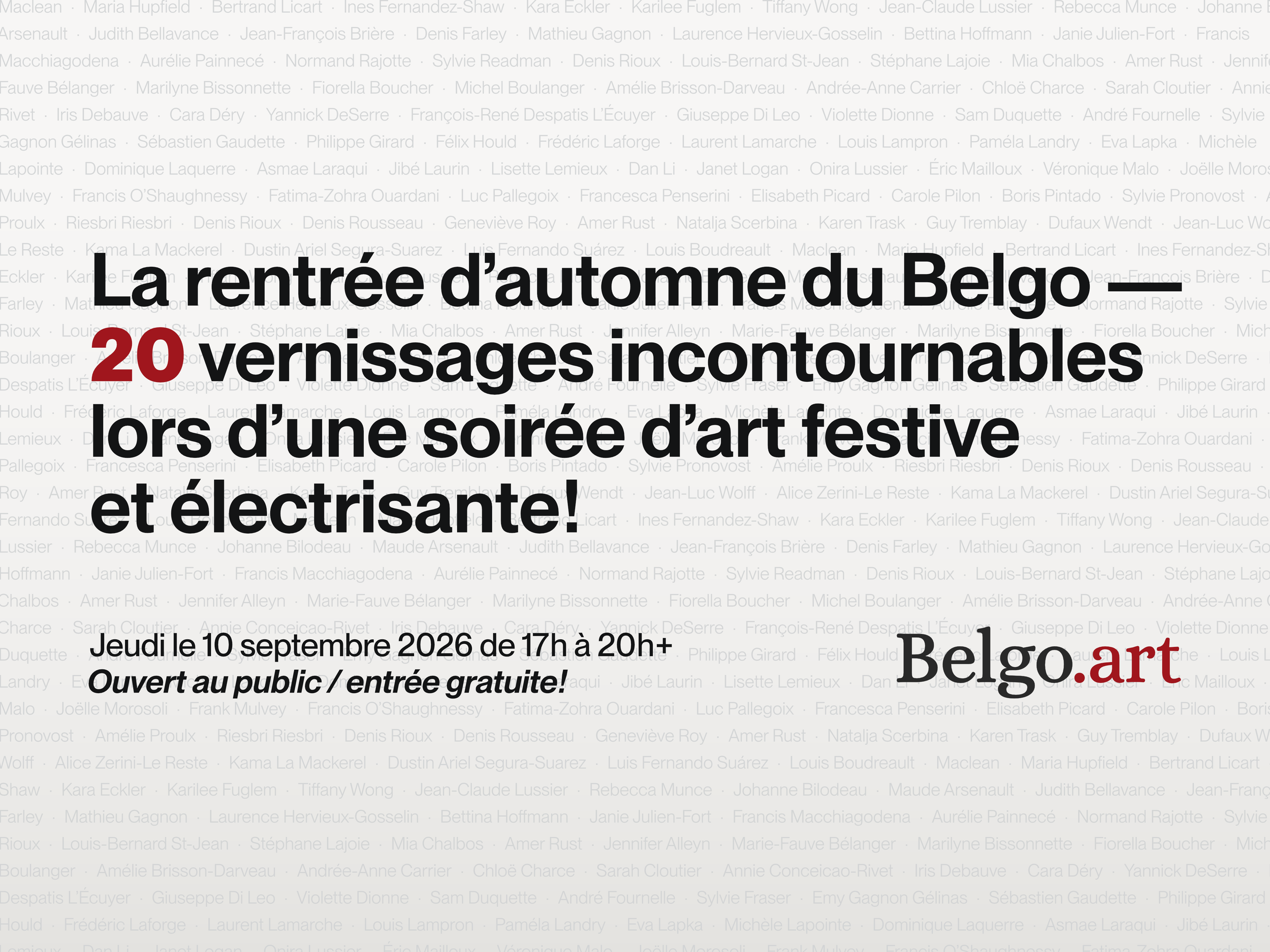 La Rentrée culturelle d’automne du Belgo
