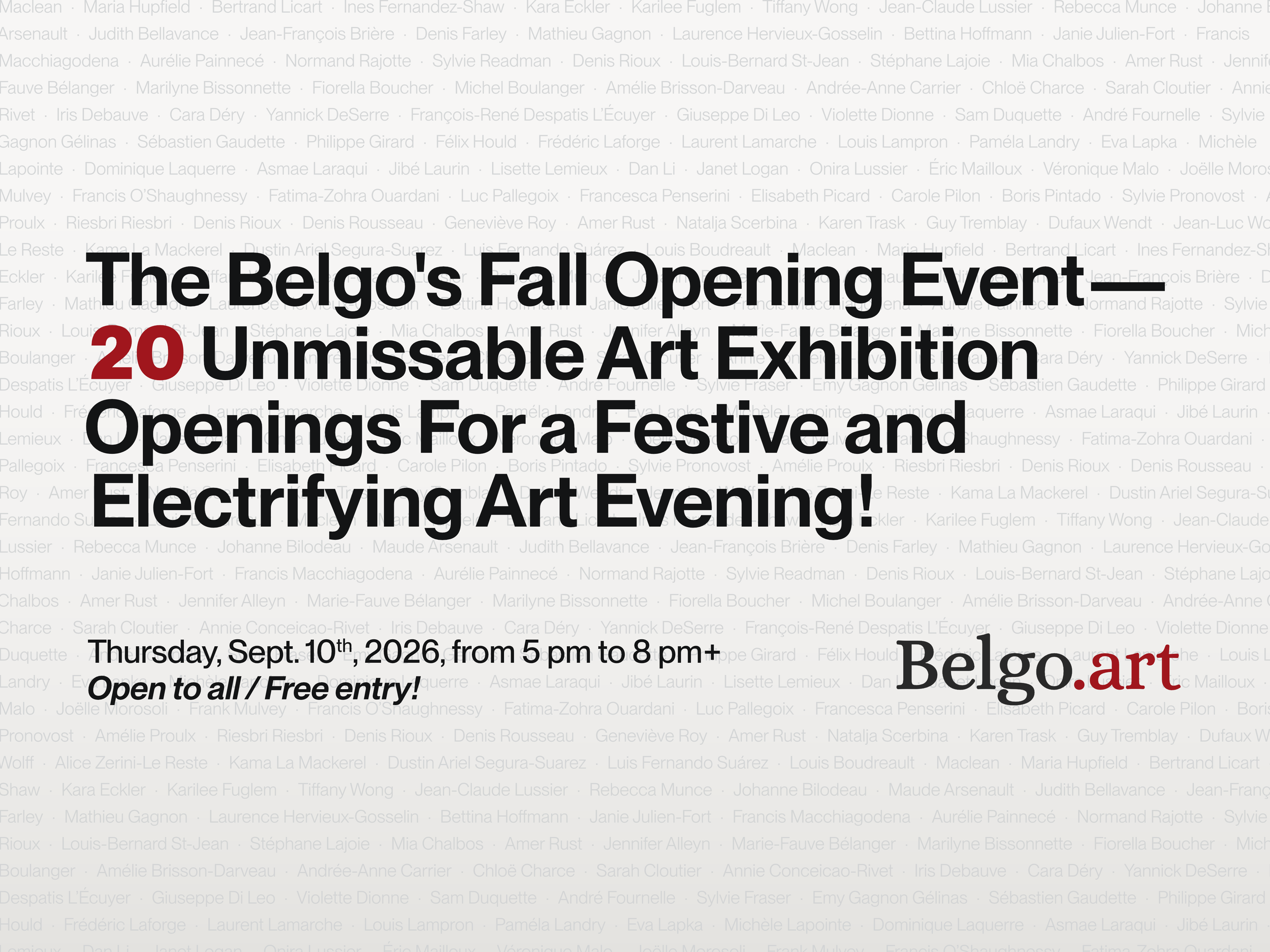 The Belgo's Cultural Fall Opening Event