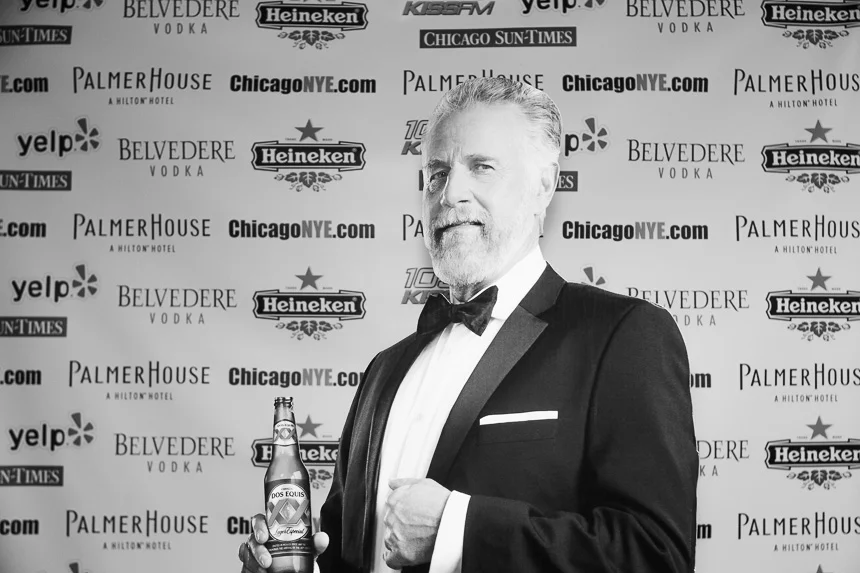 A picture of the Dos Equis Guy, AKA the most interesting man in the world.