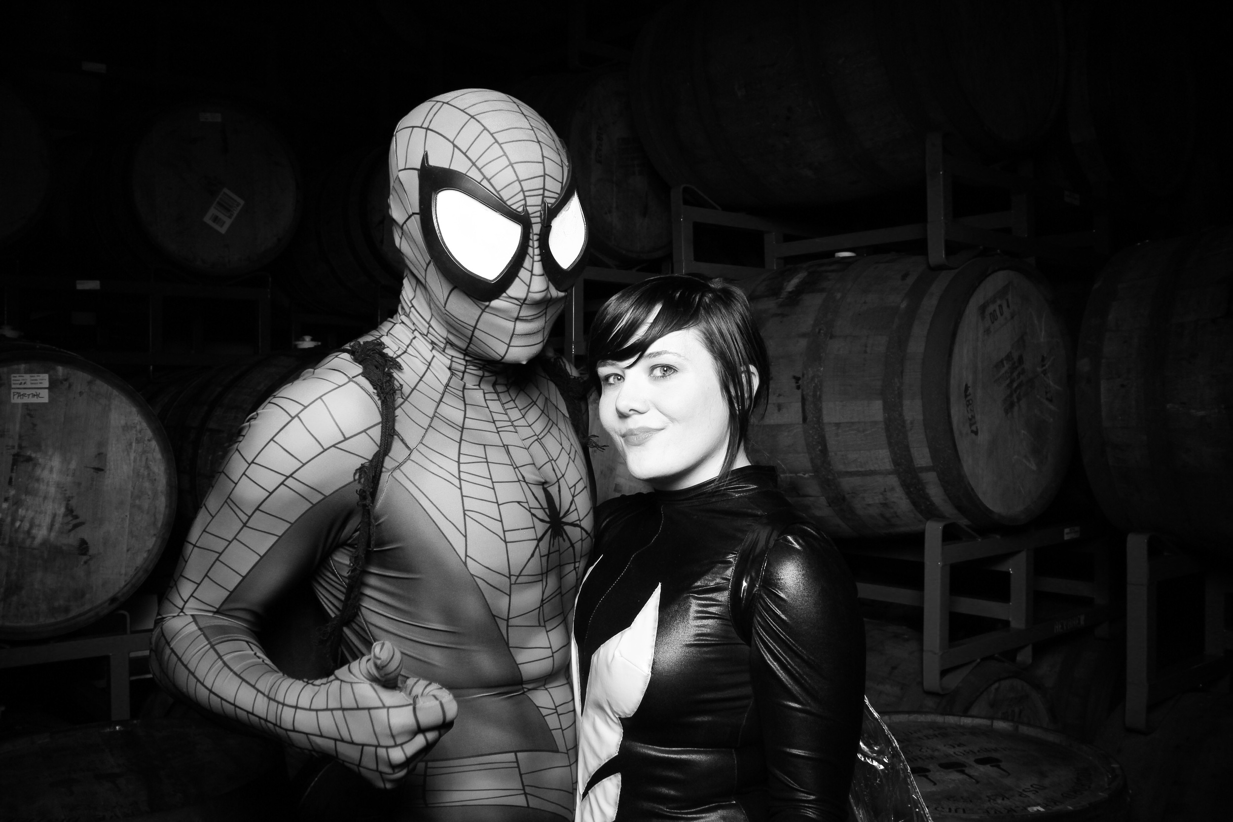Spider-Man and Venom pose for a C2E2 photo booth picture!