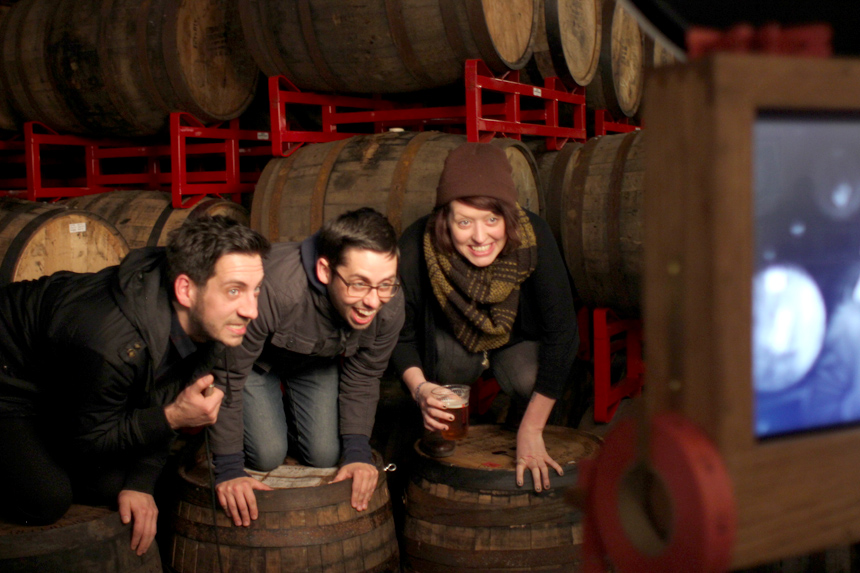 Guests having fun on the barrels!