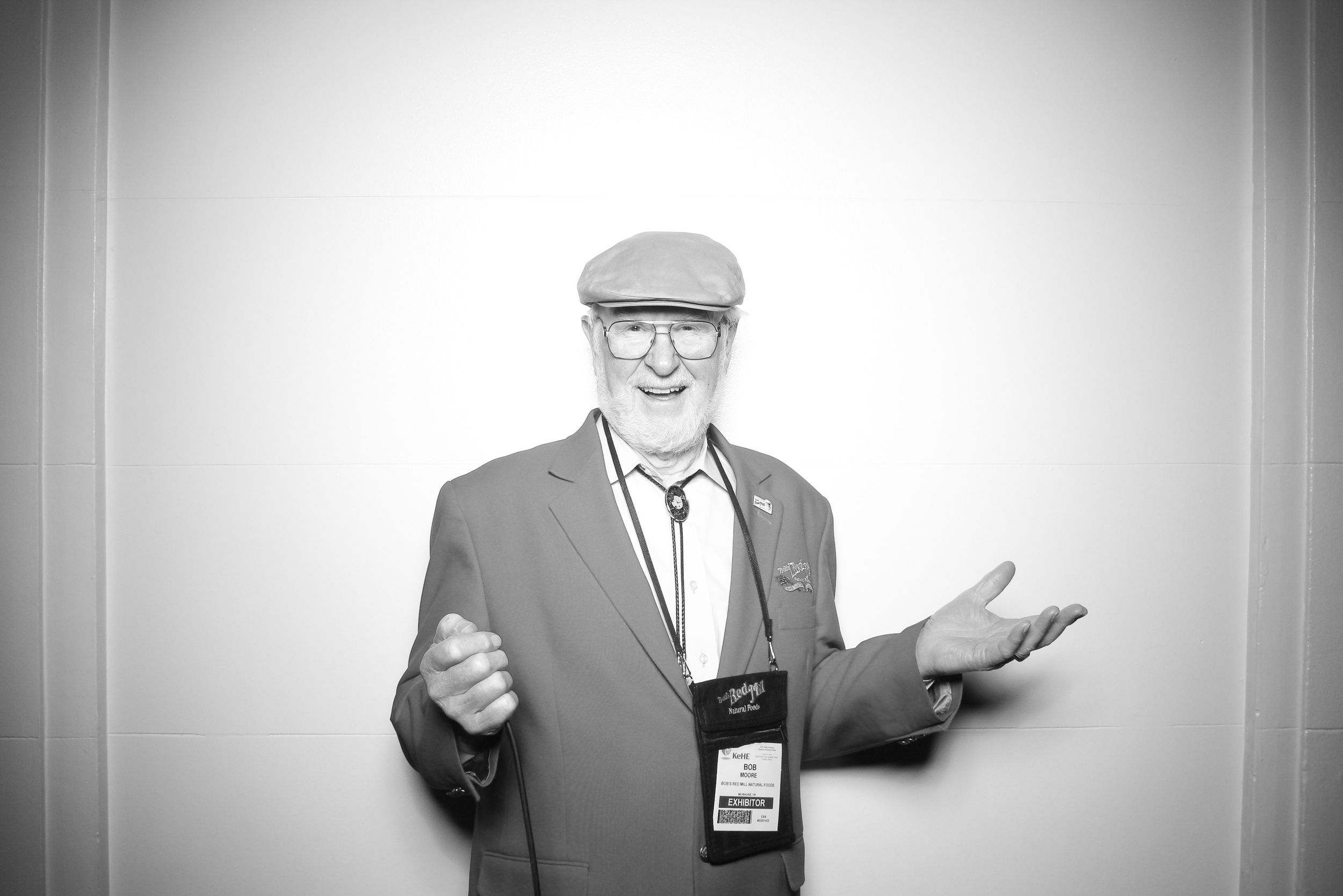 After it got dark outside we moved the camera indoors and got some more fun pictures with the stark white stone backdrop. Even Bob from Bob's Red Mill took a selfie with Fotio!