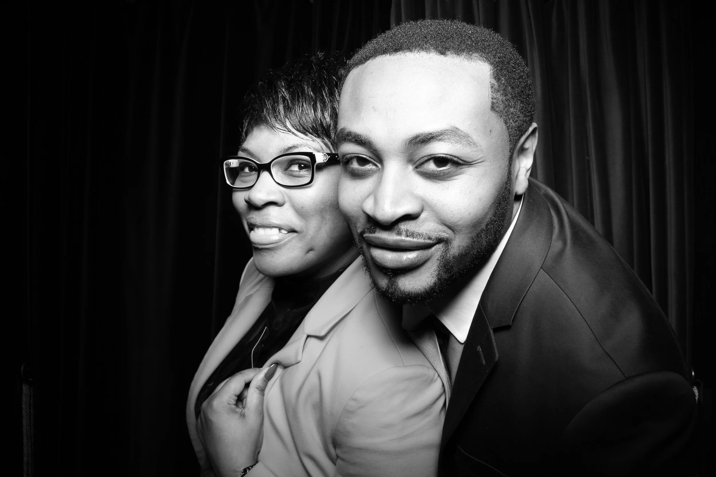 Event guests take a photo booth portrait with Fotio at Carnivale Chicago!