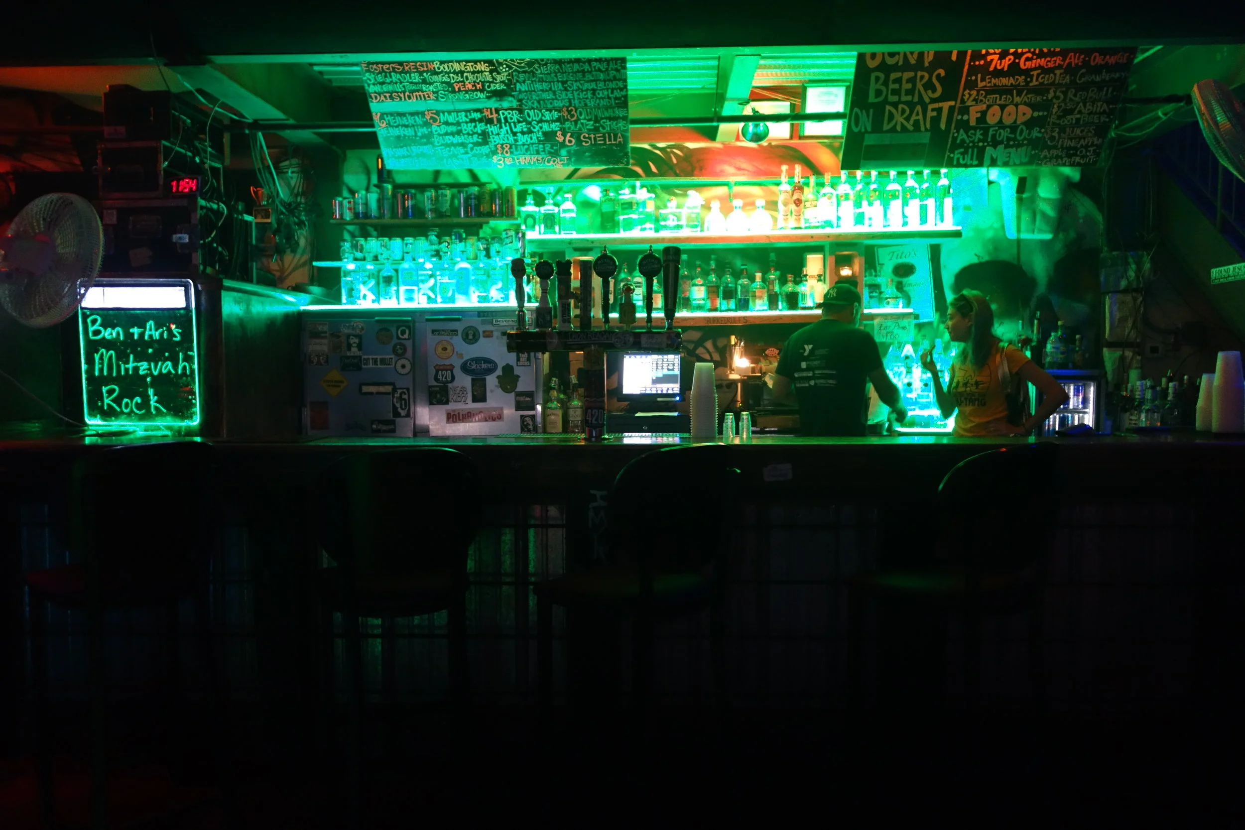 Bar by the stage!