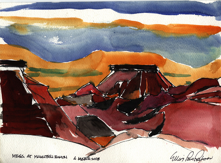 Mesa at Ramon Crater, Sunset