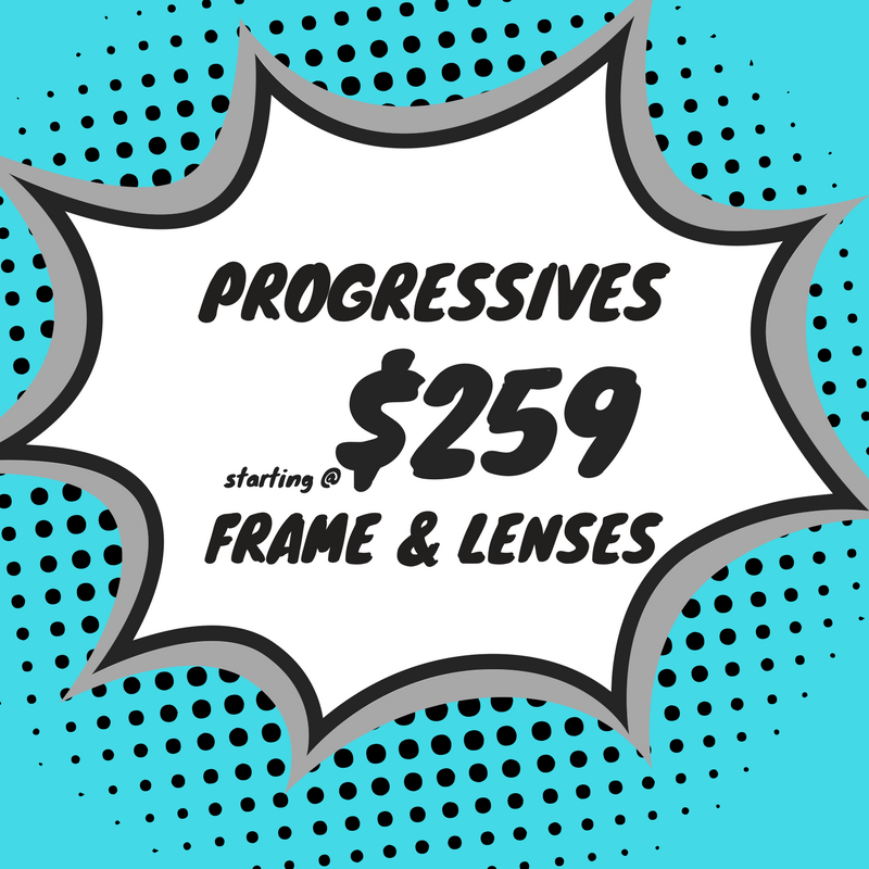 progressive safety eyeglasses (Frame & lenses) starting at $259