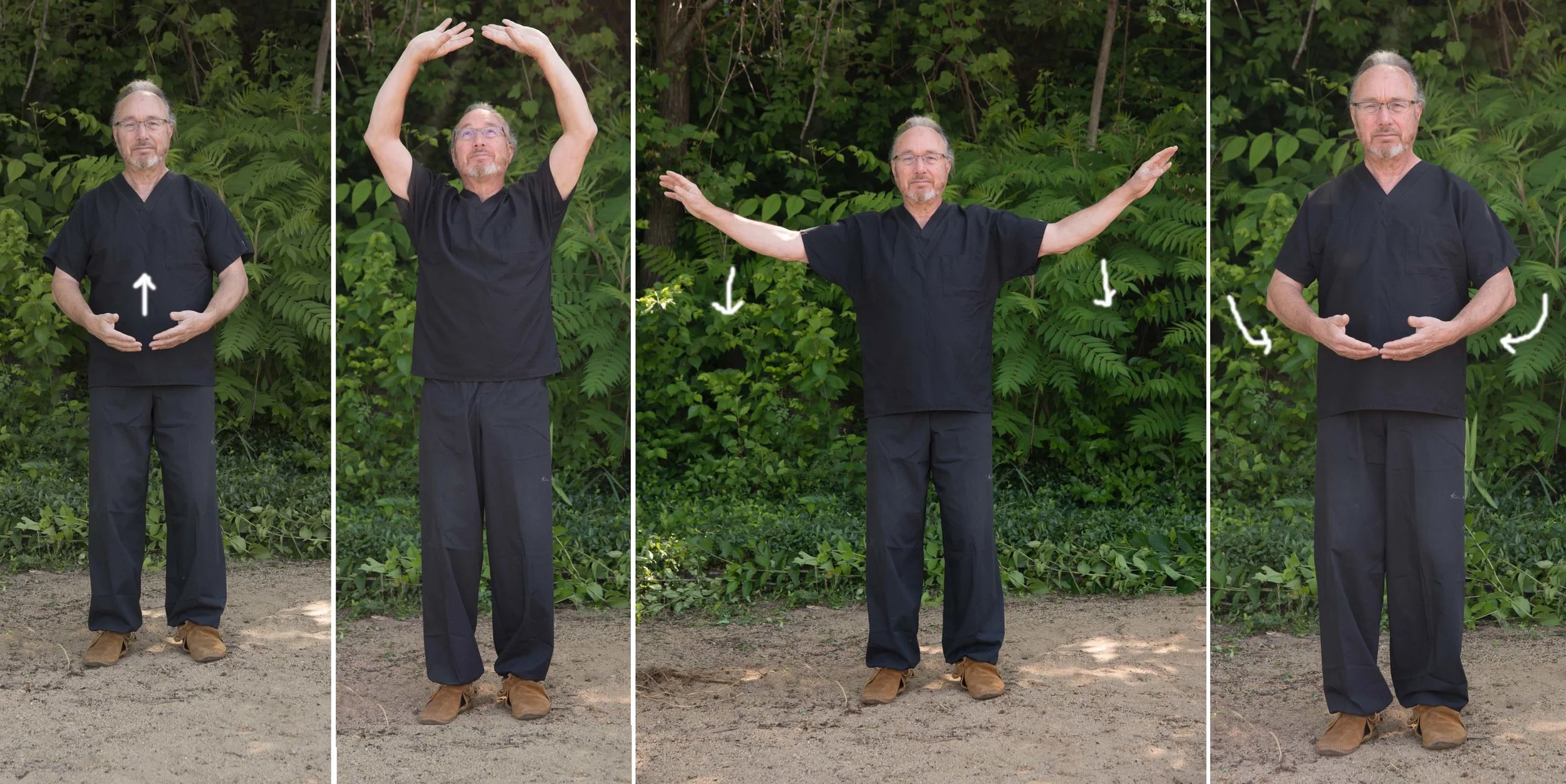two hands hold up the heavens - eight brocades ( baduan jin ) demonstrated by Steven J. Rendina