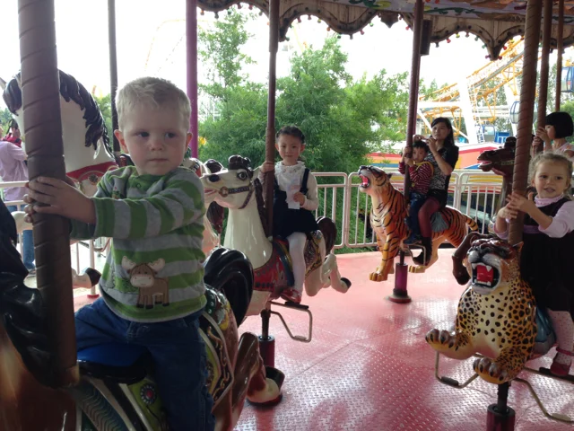 Our friends took us to a local amusement park which featured carousels, ferris wheels, roller coasters, and boat rides.  