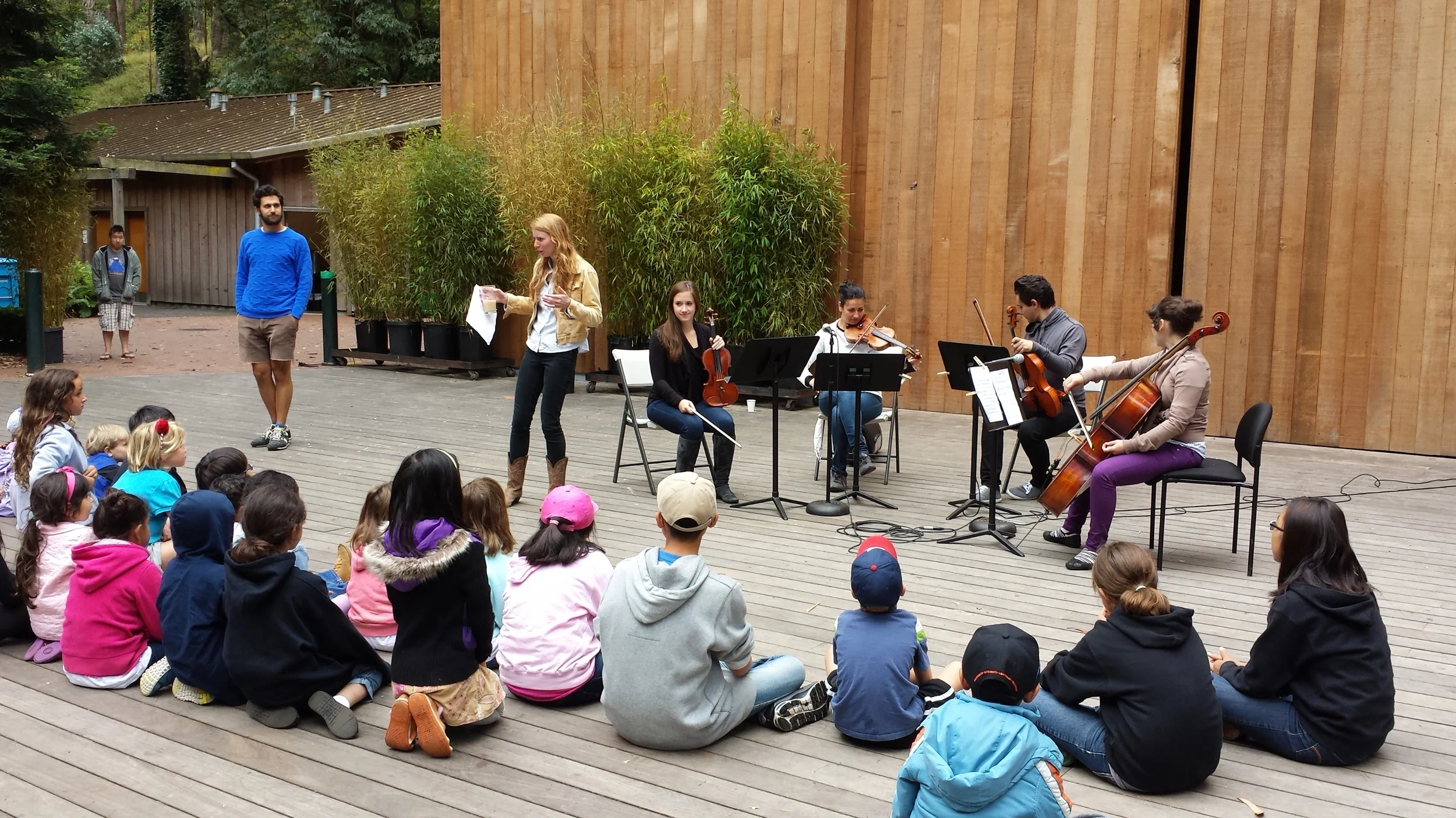 Performing new compositions with Andrew, Amy, and the Magik string quartet