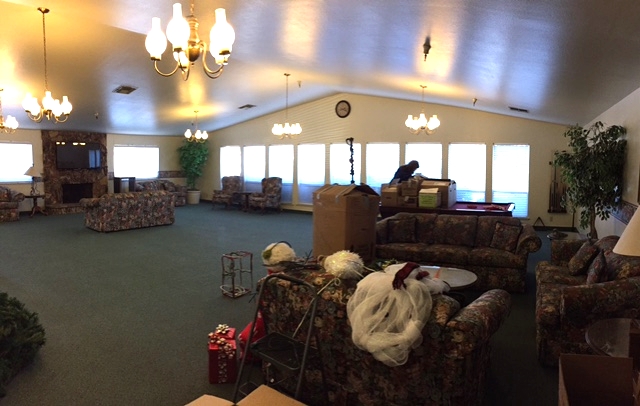 Main activity room. (Christmas decorations were being taken down when I shot this)