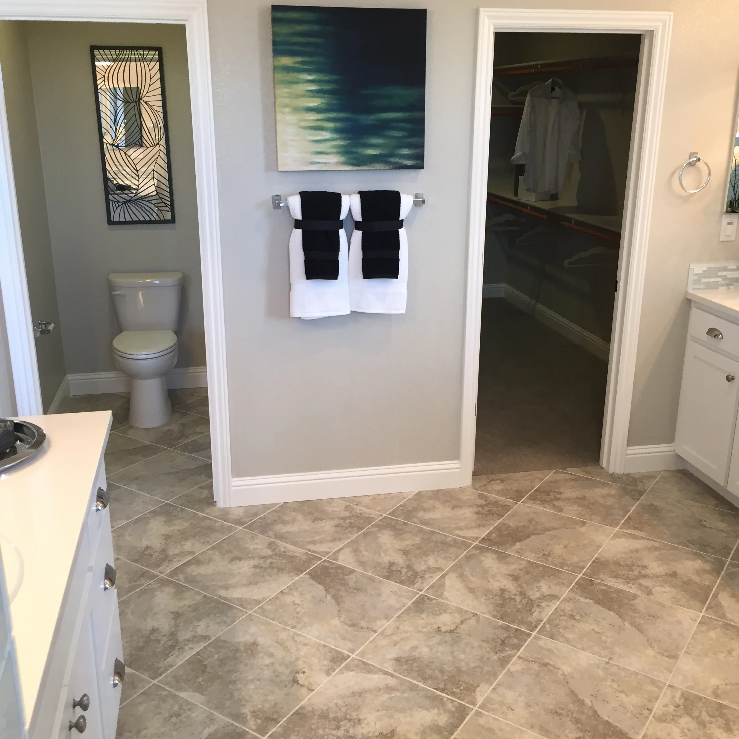 Master bath. Walk in closet is on the right.