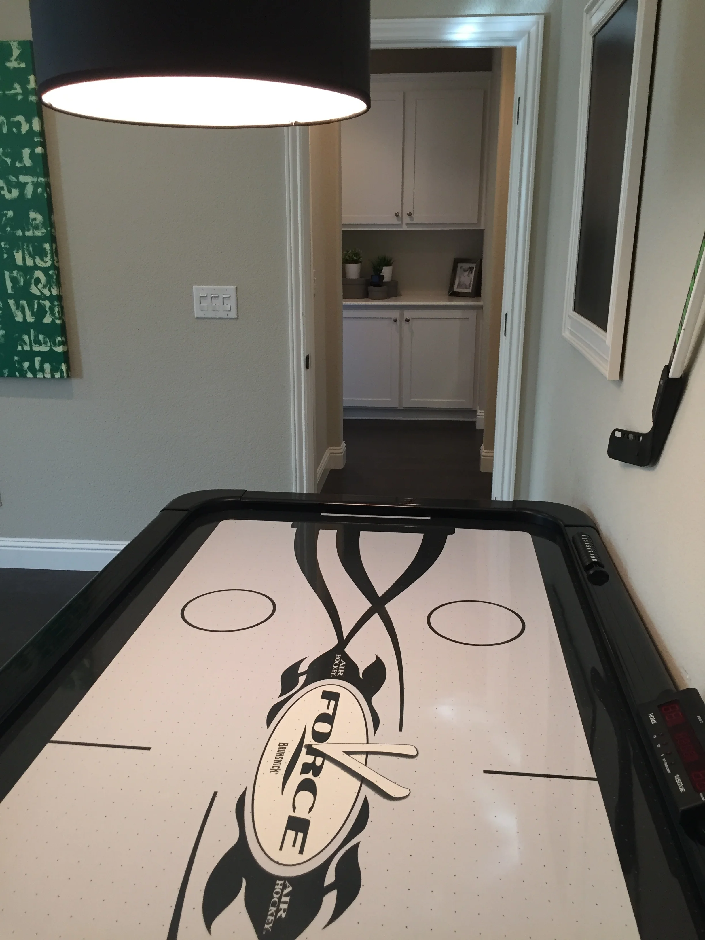 "Club" room loking toward linen closet down the hall