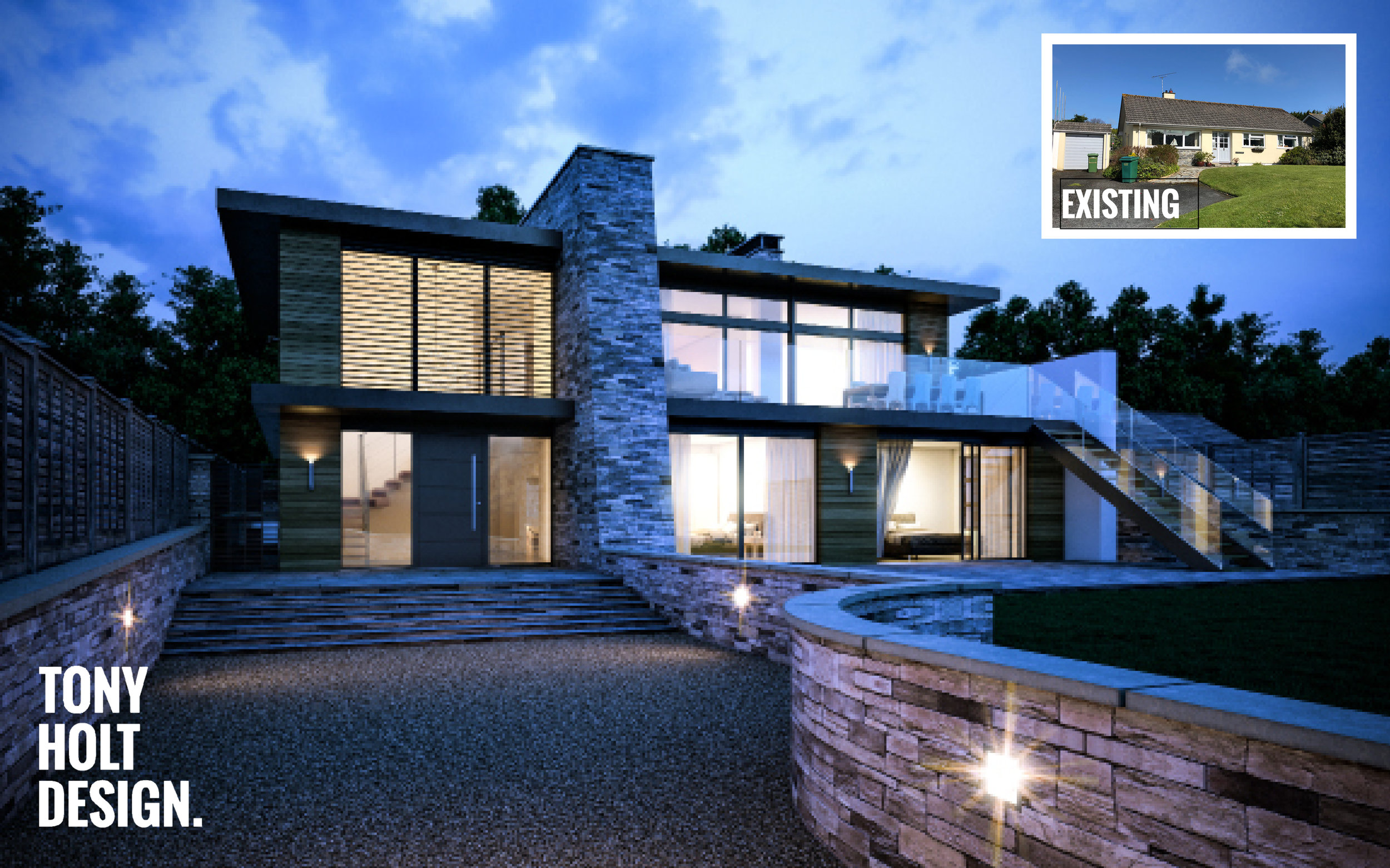Tony Holt Design_Self Build_New Build_Little Sands 01_CGI with Existing.jpg
