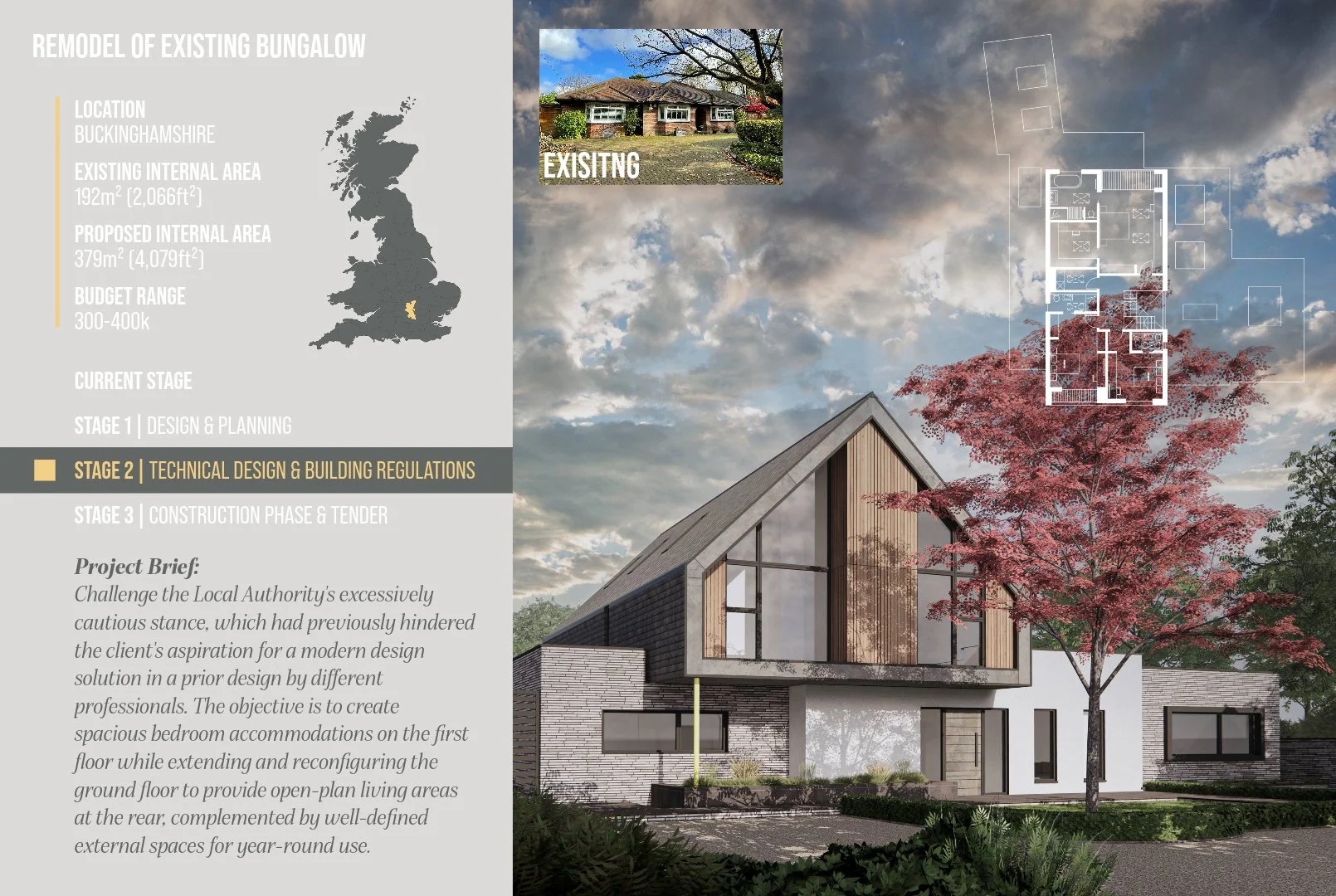 STAGE 2 | TECHNICAL DESIGN | Remodel of Existing Bungalow in Buckinghamshire
