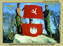 Captured Communist flags during the Vietnam War, 1968