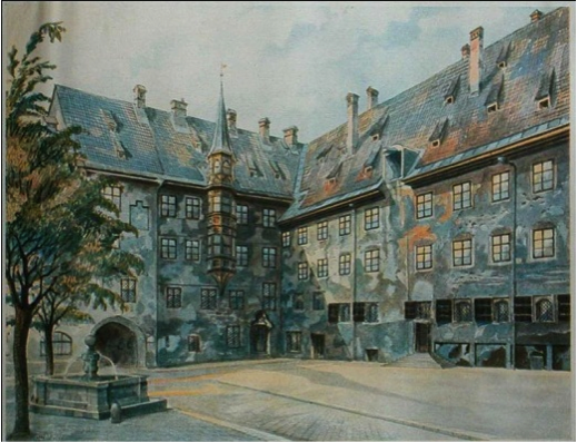 The Courtyard of the Old Residency in Munich - Adolf Hitler
