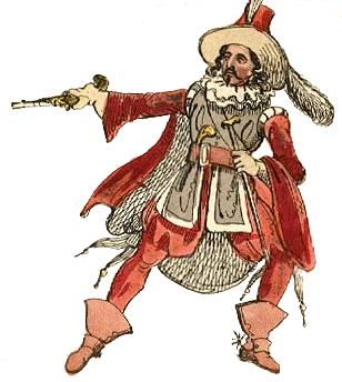 A depiction of plotter Guy Fawkes from "Guy Fawkes - The Fifth of November a Prelude in One Act." The play was performed in 1793 at the Theatre Royal, Haymarket, London.