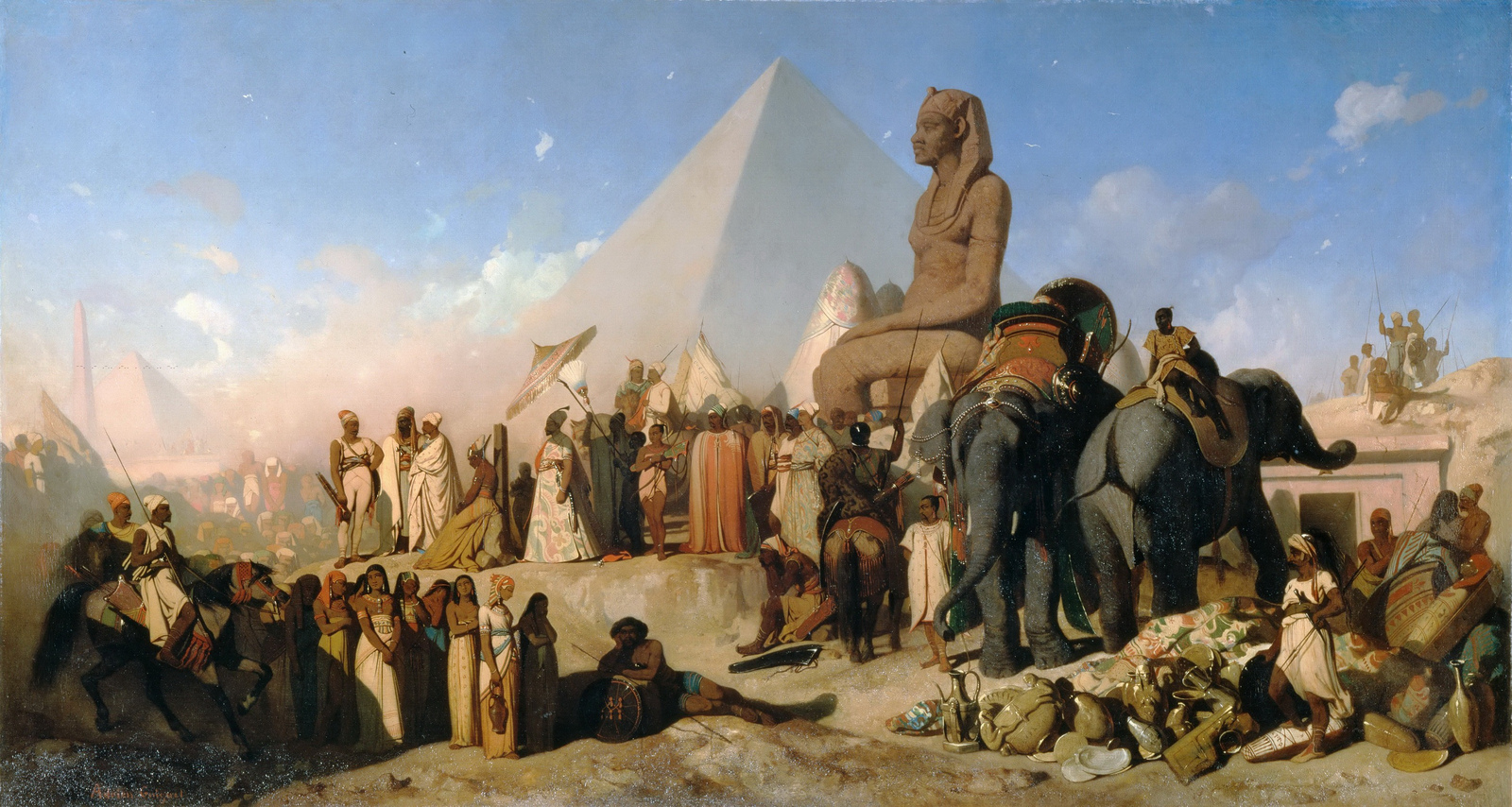 A meeting between Cambyses and Psammenitus. Artist: Adrian Guignet. 19th century.