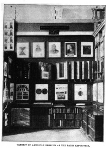 Exhibit of American Negroes at the Paris Exposition. Photographer unknown. Photograph undated, in Review of Reviews, vol. 22.