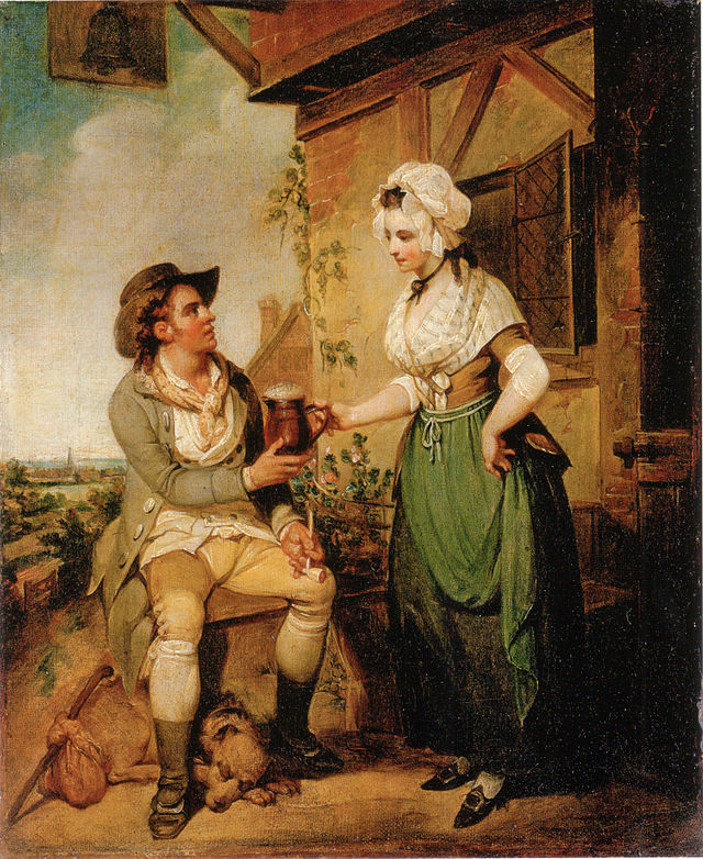 The Ale-House Door, a painting by Henry Singleton. c. 1790.