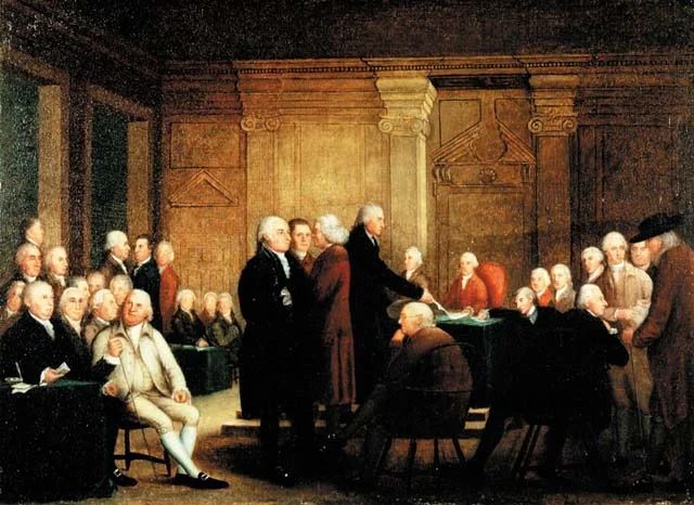 Voting for Independence during the Second Continental Congress.
