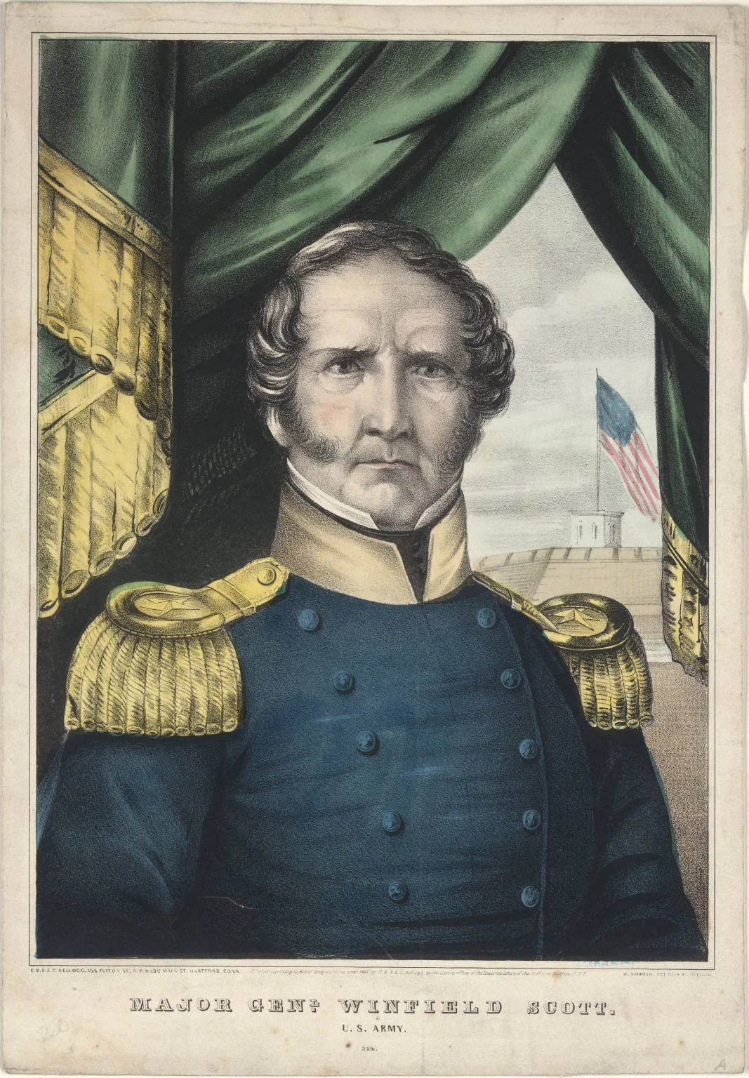 A lithograph of Major General Winfield Scott from 1847.