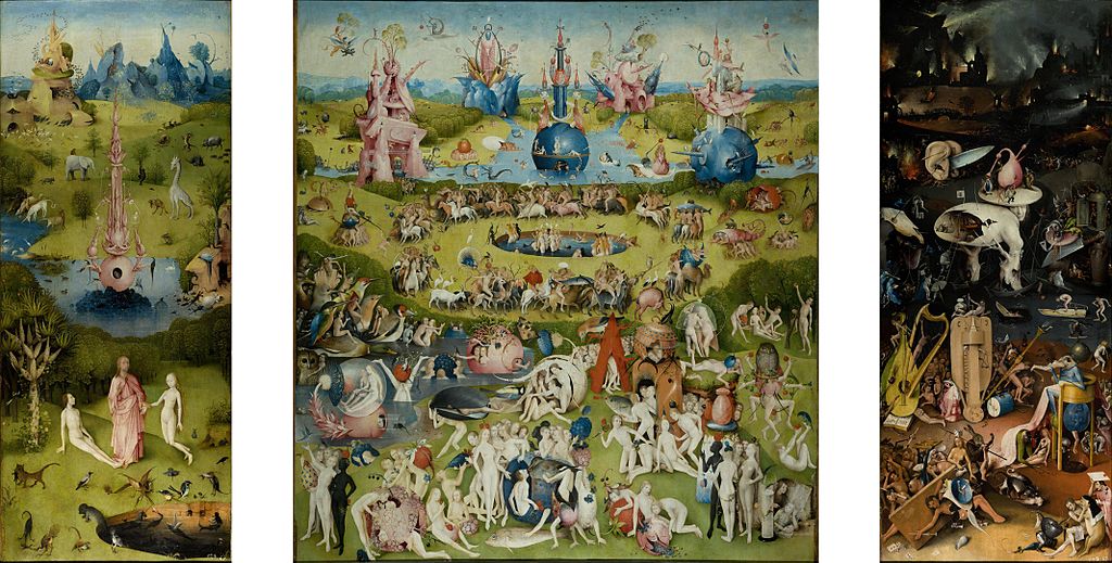The triptych 'The Garden of Earthly Delights' by Hieronymous Bosch. Our world may not be as fantastical as this. But we try...