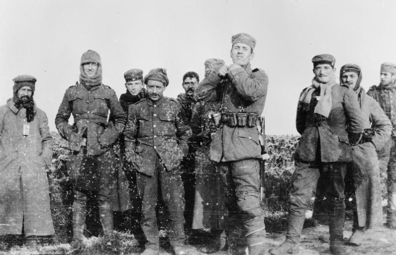 British and German troops together during the 1914 Christmas Truce. December 26, 1914.