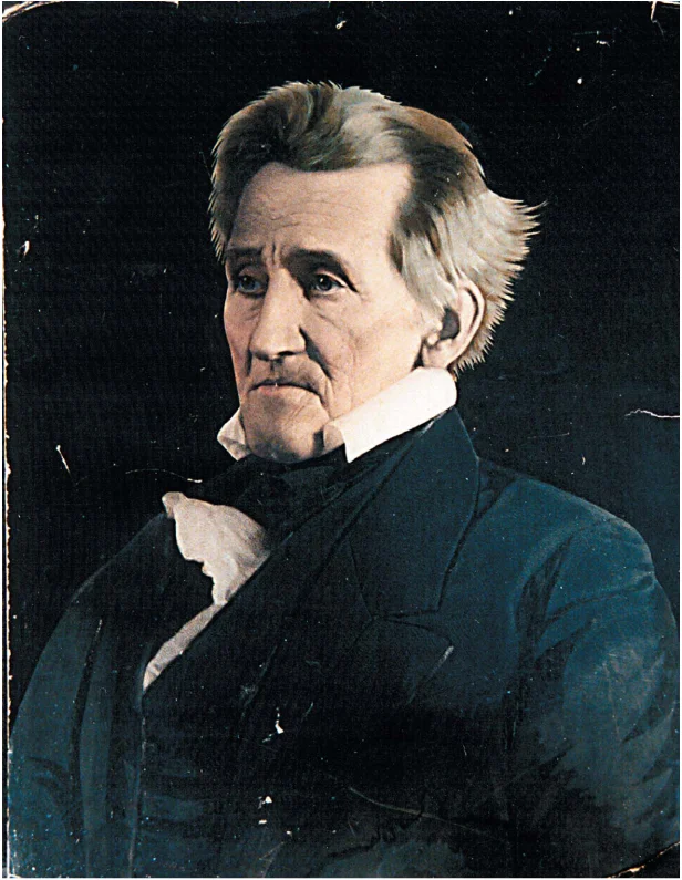 A colored image of Andre Jackson, US President 1829-1837.