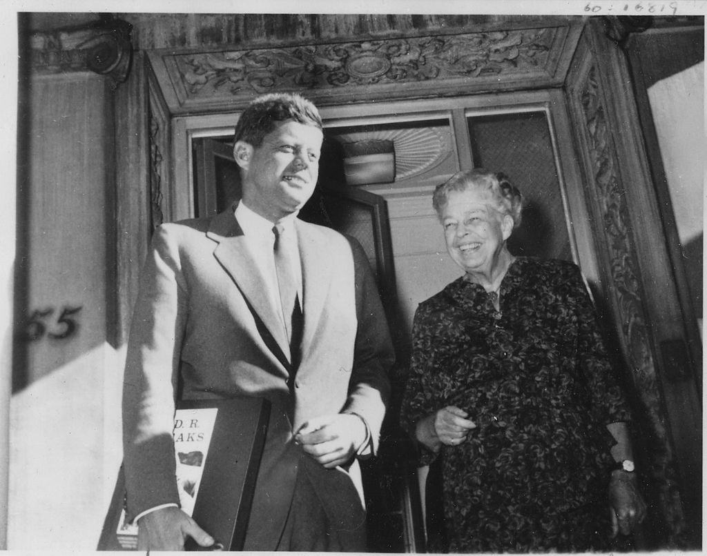 JFK and Eleanor Roosevelt together in New York in October 1960.
